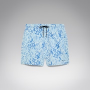 All Hibiscus 17'' Beachshort - Monog Pixels Frost