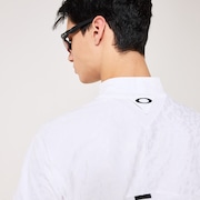 Skull Spotted Jacquard Mock - White