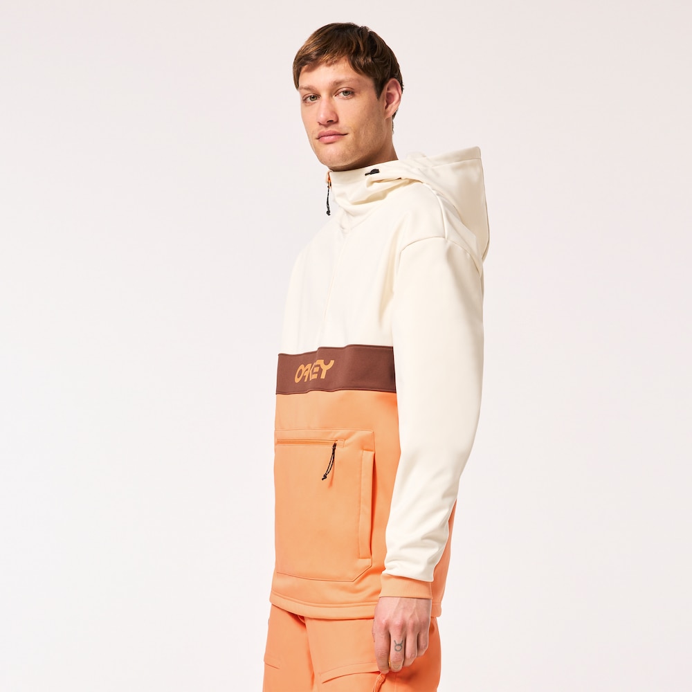 Oakley Tnp Nose Grab Softshell Hoodie - Arctic White/Soft Orange