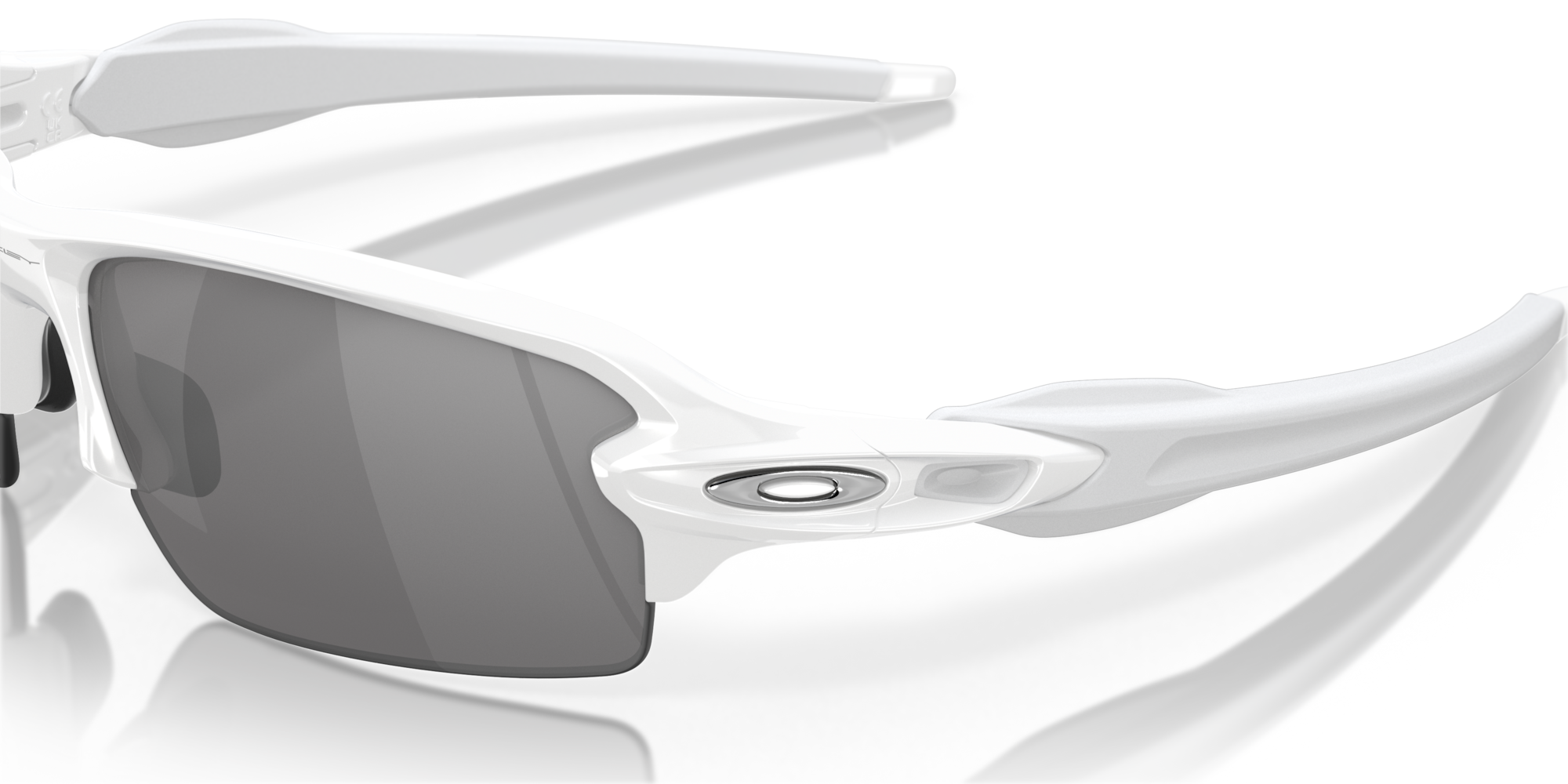 Flak® 2.0 (Low Bridge Fit) Slate Iridium Lenses, Polished White Frame