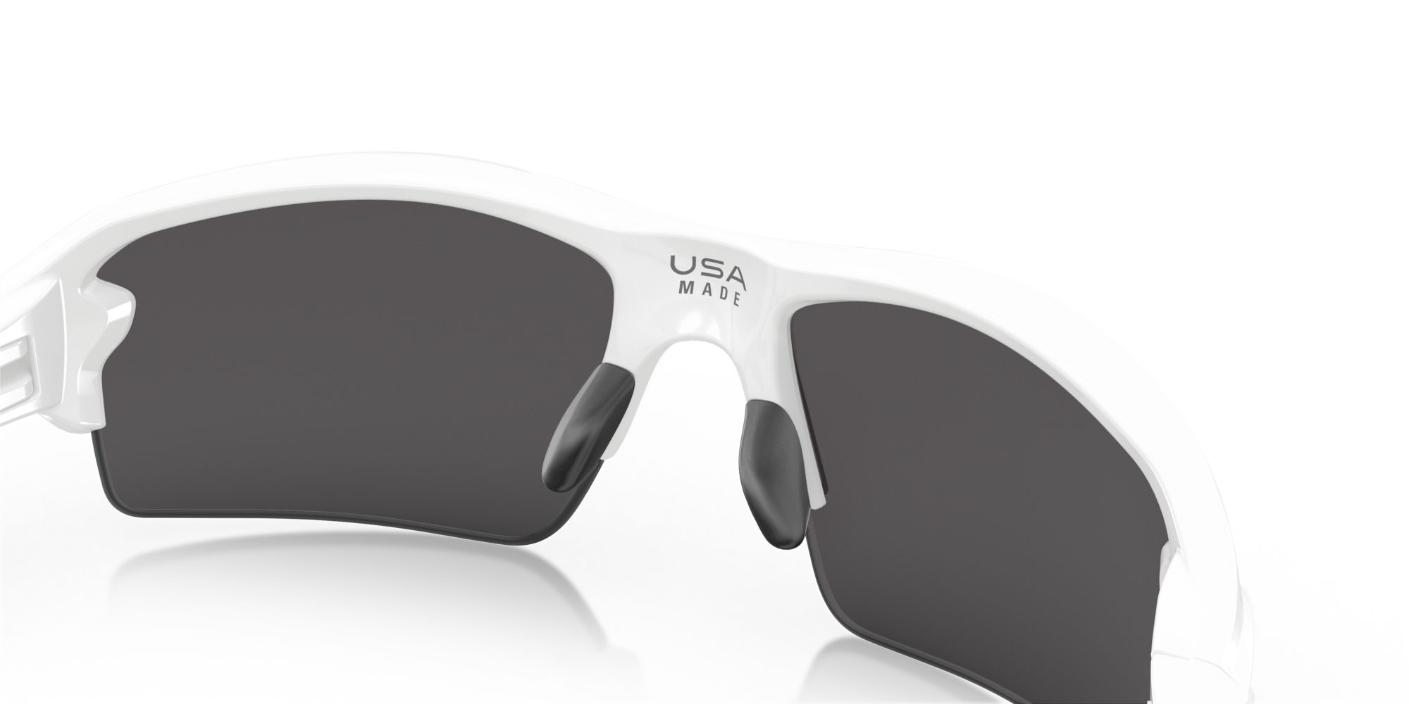 Flak® 2.0 (Low Bridge Fit) Slate Iridium Lenses, Polished White Frame
