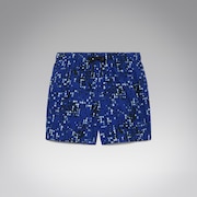 All Hibiscus 17'' Beachshort - Monog Pixels Elect Blue
