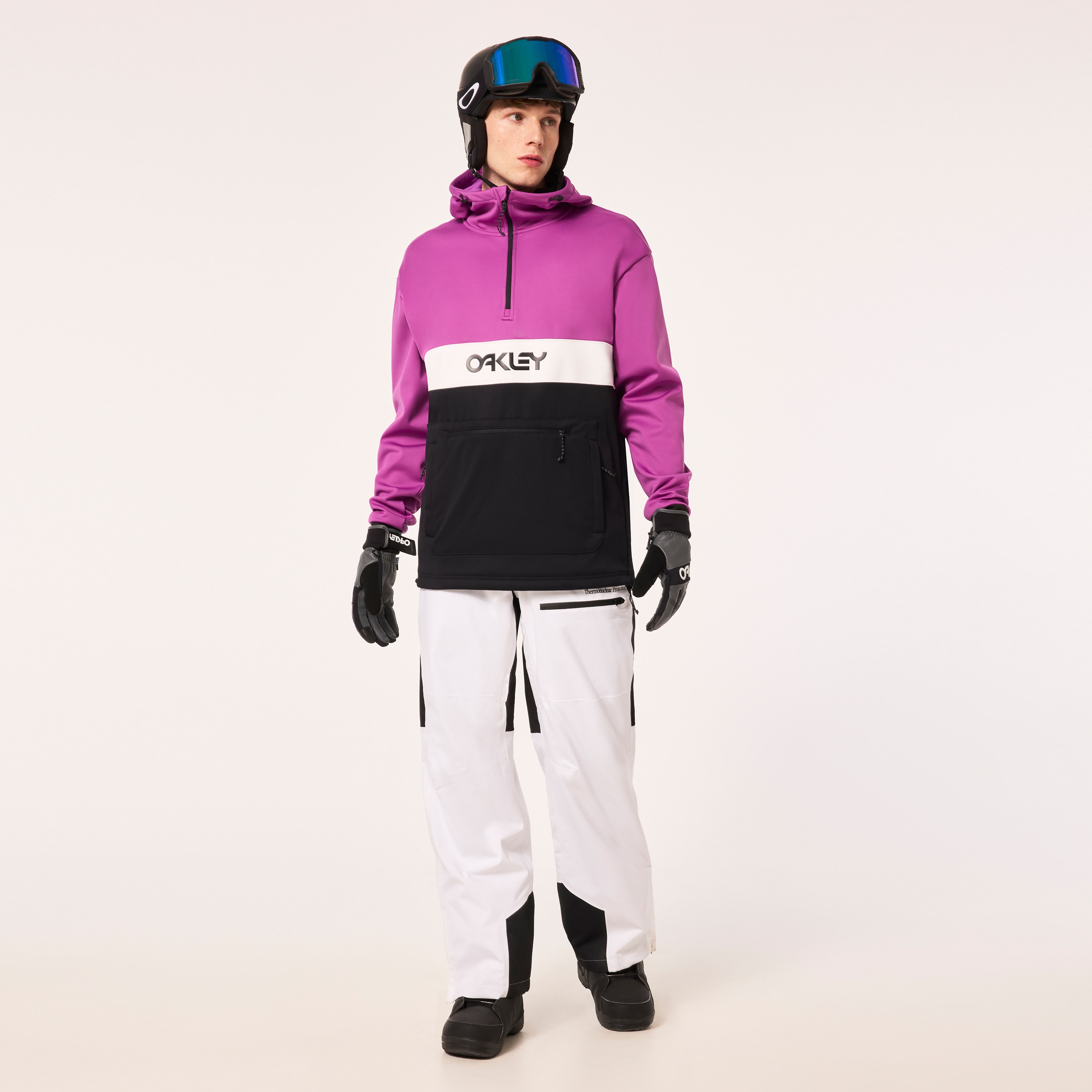 Oakley Tnp Nose Grab Softshell Hoodie - Blackout/Ultra Purple