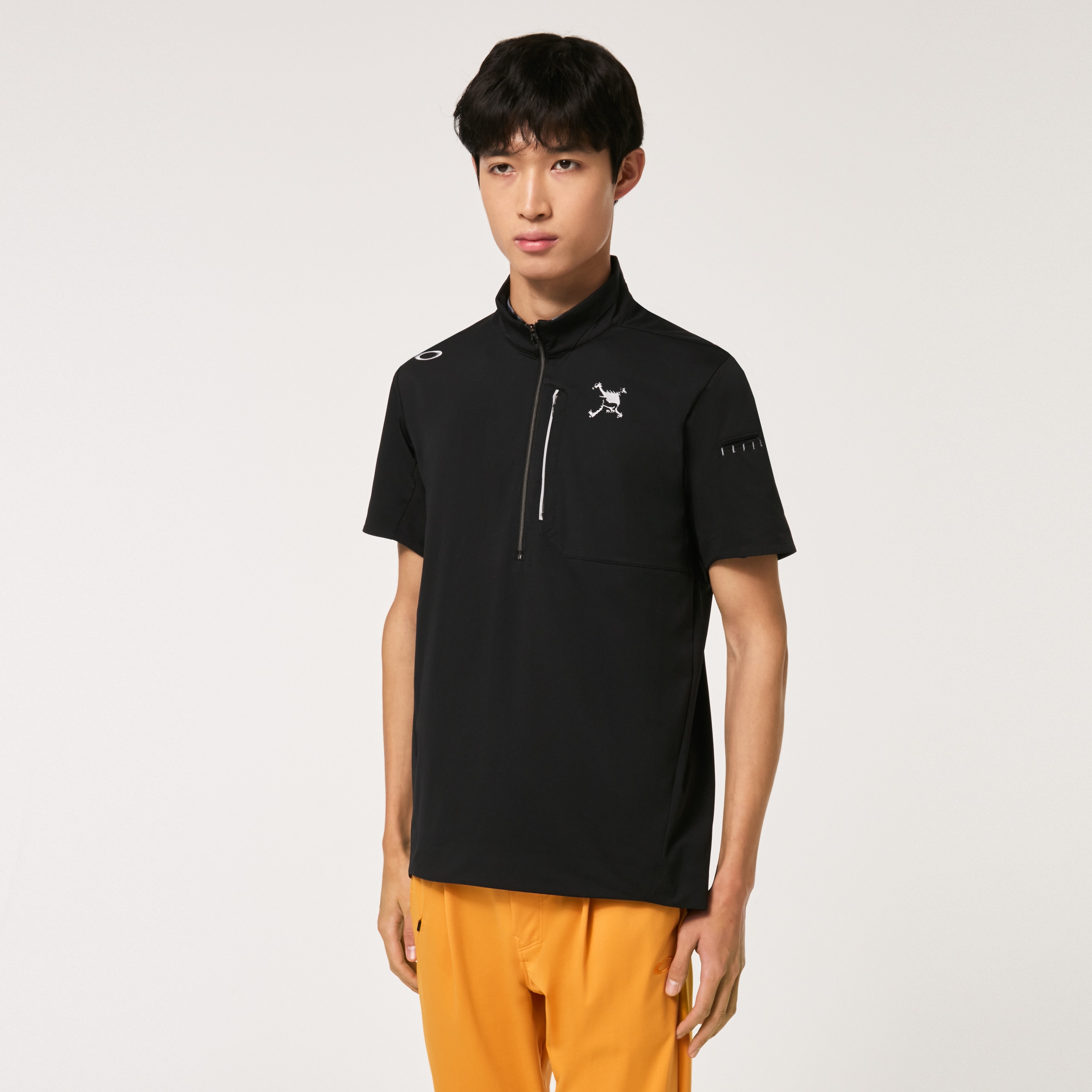 oakley skull zip design tee
