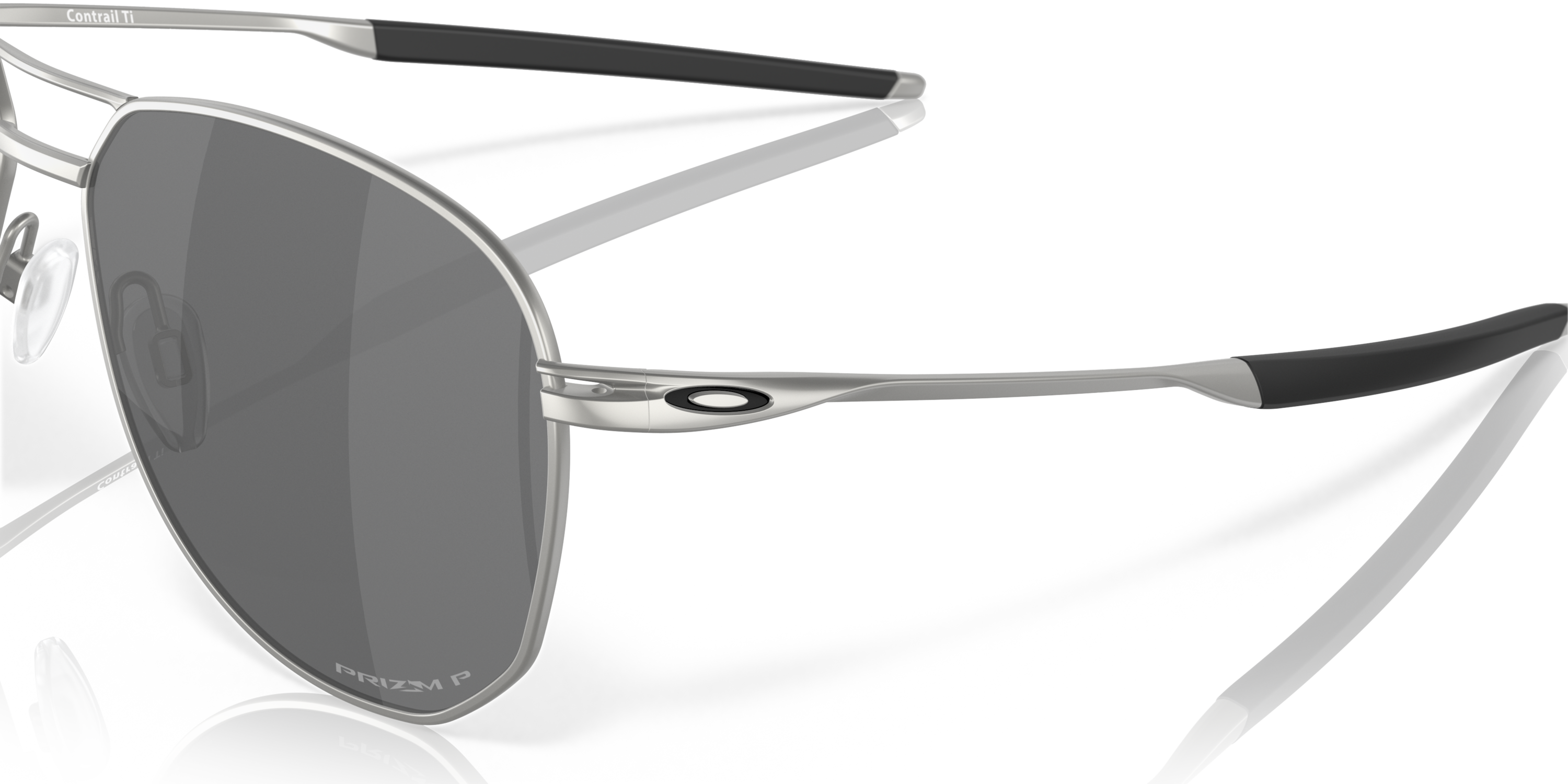Contrail TI Prizm Black Polarized Lenses, Satin Chrome Frame Sunglasses ...