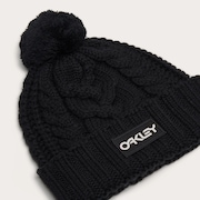 Harper Pom Beanie - Black/White Logo