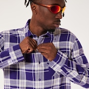 Podium Plaid Ls Flannel - Deep Amethyst/Mist