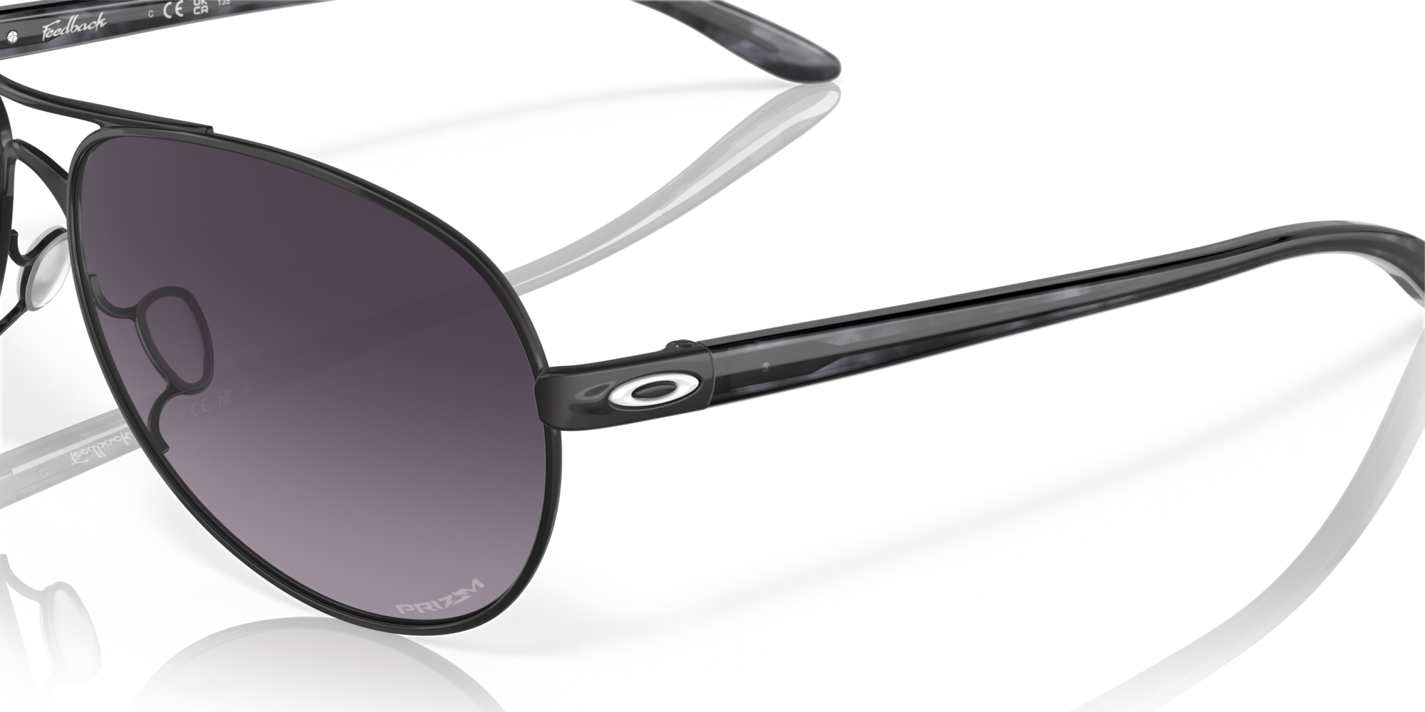 Feedback Prizm Grey Gradient Lenses, Satin Black Frame Sunglasses