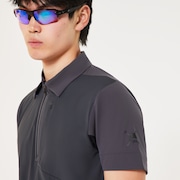 Skull Ideally Hybrid Zip Shirt - Dark Cloud