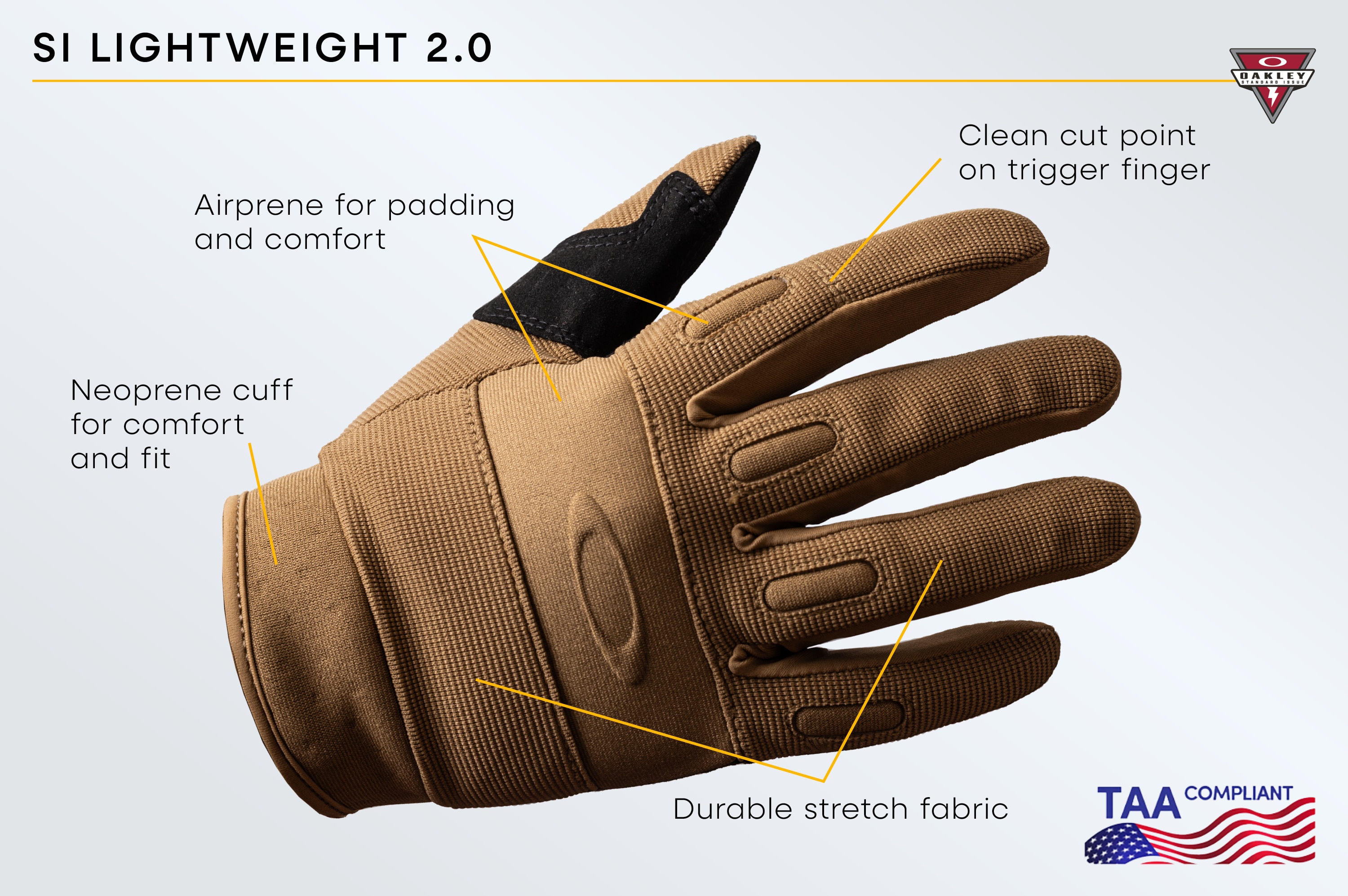 Oakley SI Lightweight 2.0 Glove TAA Compliant - Coyote | Oakley® US