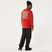 Stacked Metal Sweatshirt - Flame Red