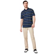 Piquet Striped Polo - Foggy Blue