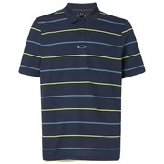 Piquet Striped Polo - Foggy Blue