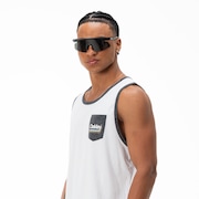 Tractor Label Tank - White