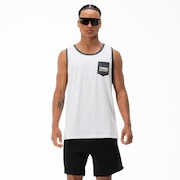 Tractor Label Tank - White