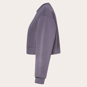 Radiant Peach Fleece Cropped 1 - Gray Dust