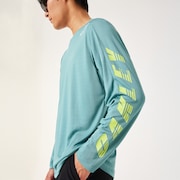 Slant Logo Print L/S Tee 12.0 - Dark Pacific