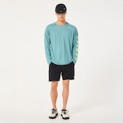 Slant Logo Print L/S Tee 12.0 - Dark Pacific