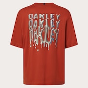 Stacked Metal Tee - Flame Red