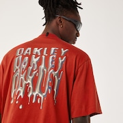 Stacked Metal Tee - Flame Red