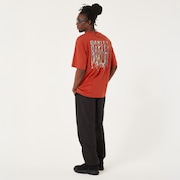 Stacked Metal Tee - Flame Red