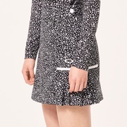 Elevate Aside Pleats Skirt - Black Print