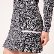 Elevate Aside Pleats Skirt - Black Print