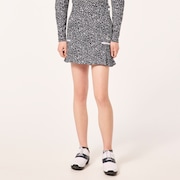 Elevate Aside Pleats Skirt - Black Print