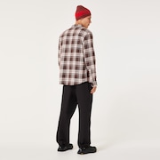 Podium Plaid Ls Flannel - Cocoa Brown/Mist/F Red