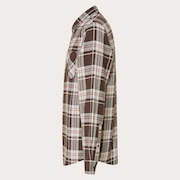 Podium Plaid Ls Flannel - Cocoa Brown/Mist/F Red