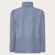 Skull Embossed LS Mock Shirt - Blue Tar