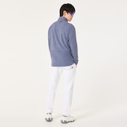 Skull Embossed LS Mock Shirt - Blue Tar