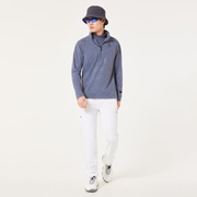 Skull Embossed LS Mock Shirt - Blue Tar