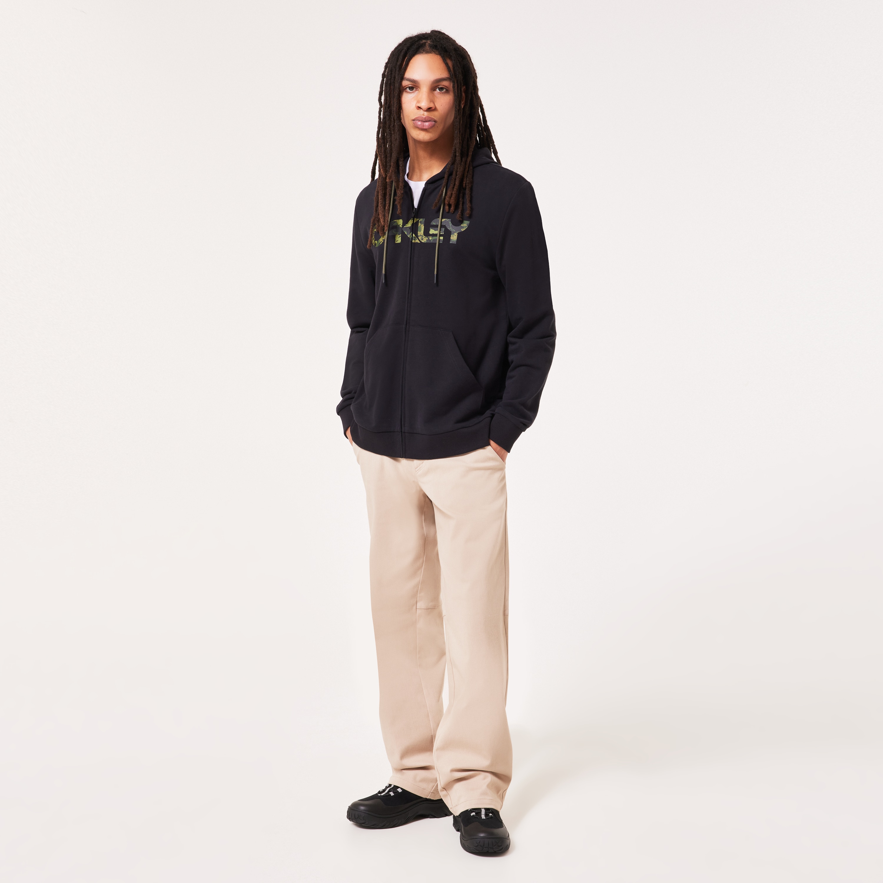 Oakley Teddy Full Zip Hoodie - Dark Gray Heather/American Flag