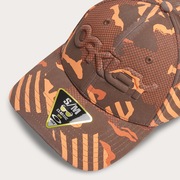 6 Panel Stretch Hat Embossed - Orange Stripe/Grip Camo
