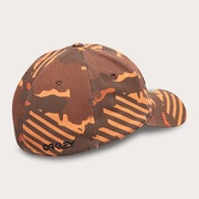 6 Panel Stretch Hat Embossed - Orange Stripe/Grip Camo