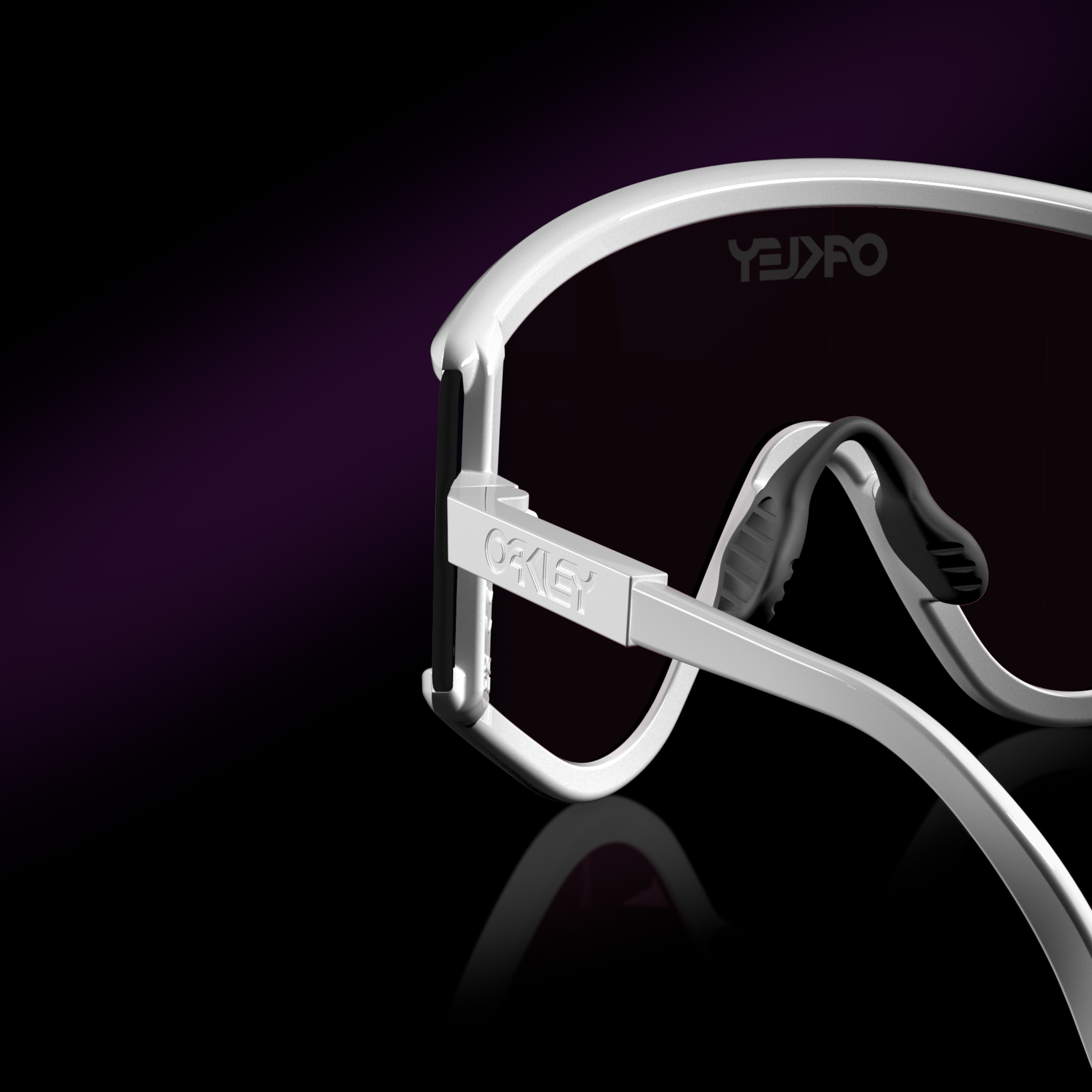 【限定アイテム】新品未使用　MUZM Eyeshade MUZM Eyeshade Prizm Road Lenses, White Frame Sunglasses