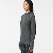 （女性用）Radiant Light Grid L/S Hoodie Shirts 2.0 - Dark Gray Heather