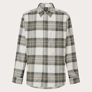 Oak Plaid LS Shirt - White/Black/Pebble