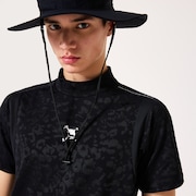 Skull Spotted Jacquard Mock - Pitch Black