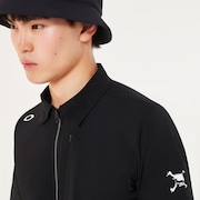 Skull Ideally Hybrid Zip Shirt - Blackout