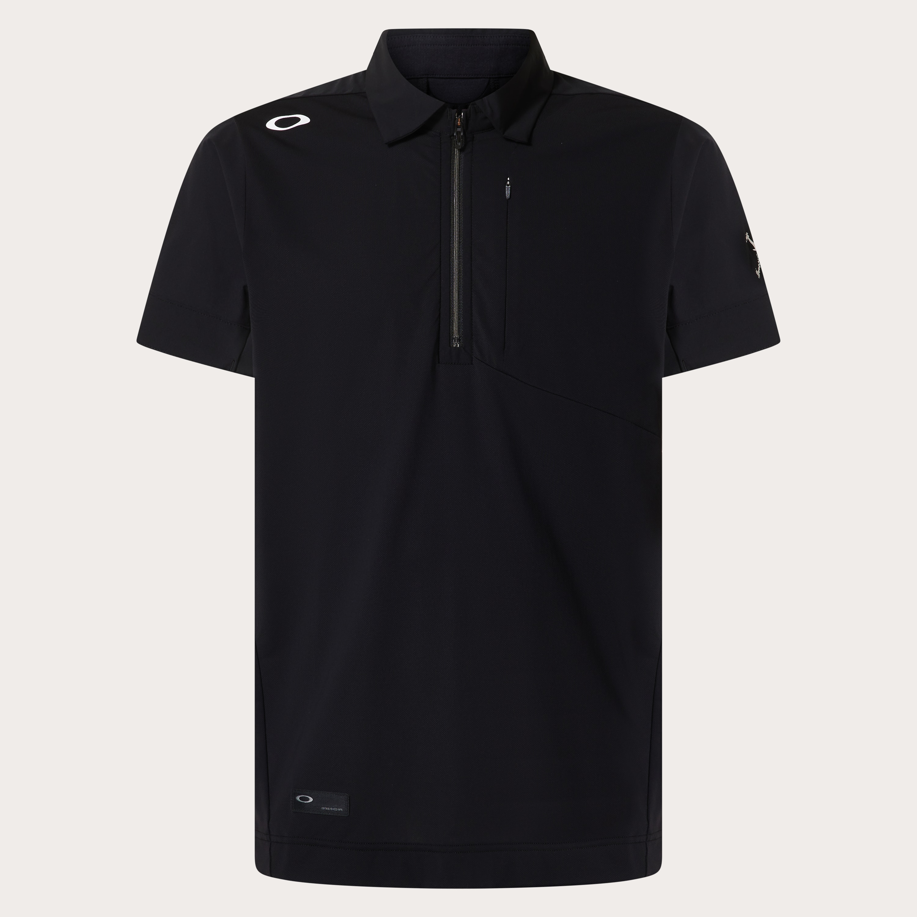 トップス oakley skull zip design tee Oakley Skull Ideally Hybrid Zip Shirt - Blackout | Oakley® US