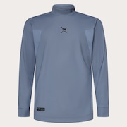 Skull Thickness LS Mock Shirt - Blue Tar