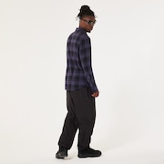 Podium Plaid Ls Flannel - Black/Graphite/Amethyst