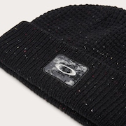 Ellipse Patch Waffle Beanie - Blackout