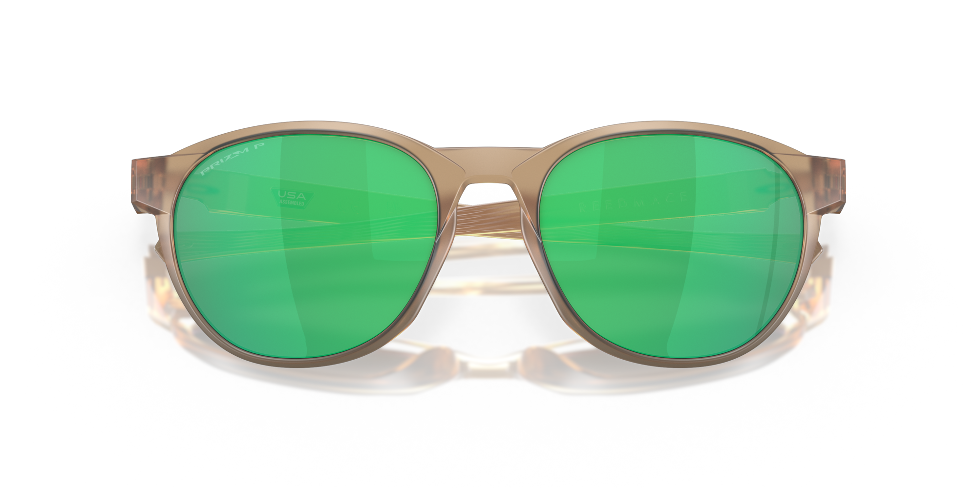Oakley Reedmace Sunglasses with Matte Sepia Frame and Prizm Jade ...