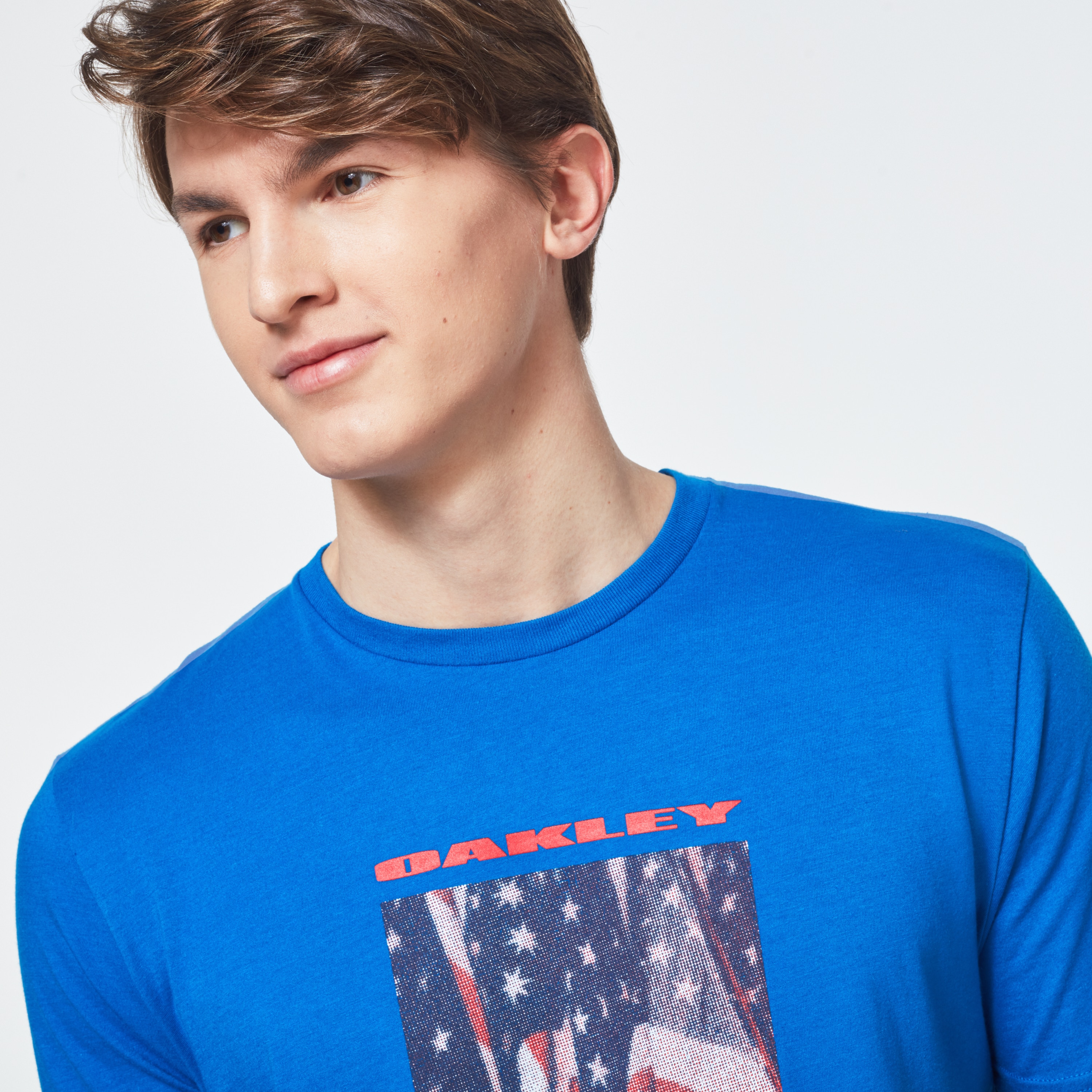 Oakley USA Flag Picture Short Sleeve Tee - Uniform Blue