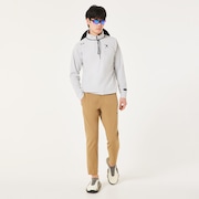 Skull Embossed LS Mock Shirt - Lunar Rock