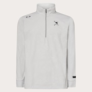 Skull Embossed LS Mock Shirt - Lunar Rock