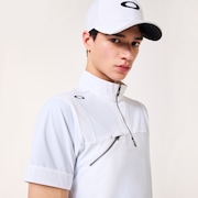 Skull Cool Stretch Hybrid Mock - White